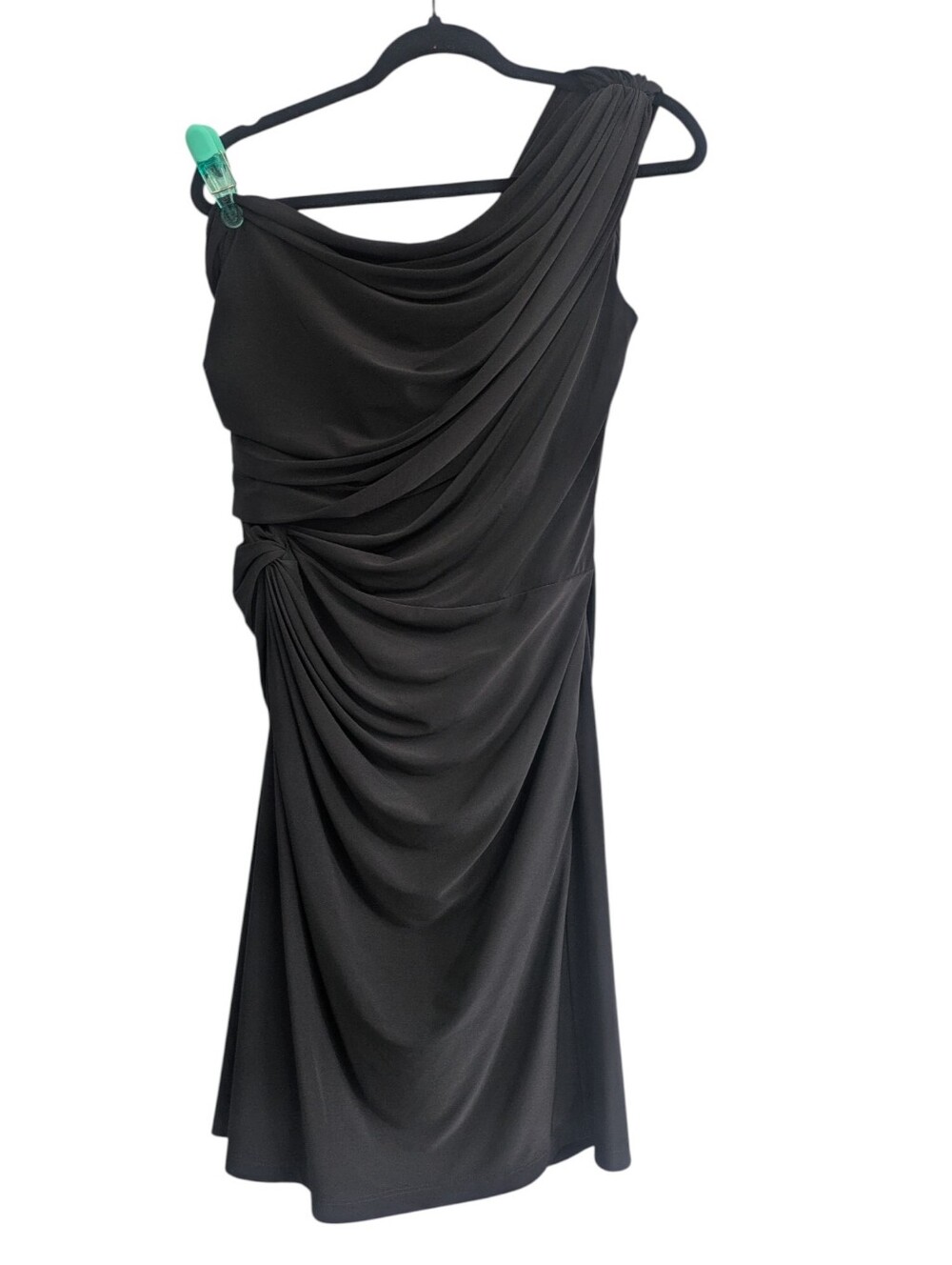 Tadashi Shoji Black Ruched One Shoulder Dress